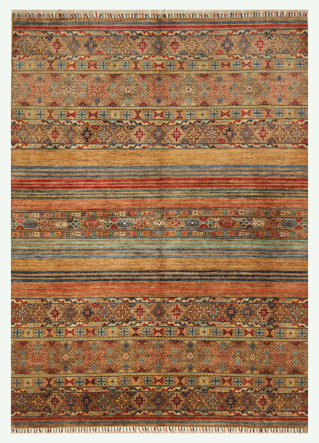 6x8 Taupe beige Tribal Gabbeh Afghan Hand knotted Rug - Yildiz Rugs