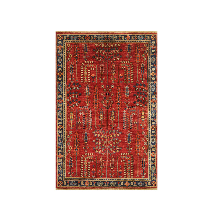 3x5 Red Bakhshaish Tribal Afghan Hand Knotted Oriental Rug