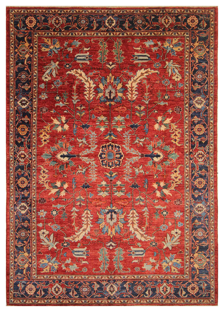 5'10" x 8'4" Red Heriz Red Afghan Hand knotted Wool Oriental Rug - Yildiz Rugs