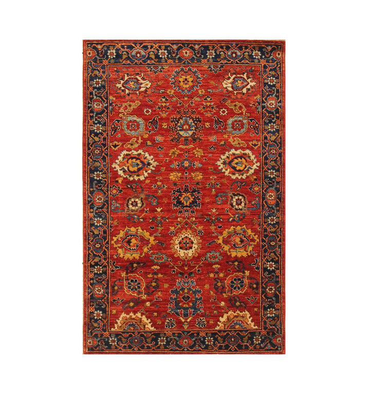 4x6 Red Bidjar Afghan hand knotted Traditional Oriental Rug