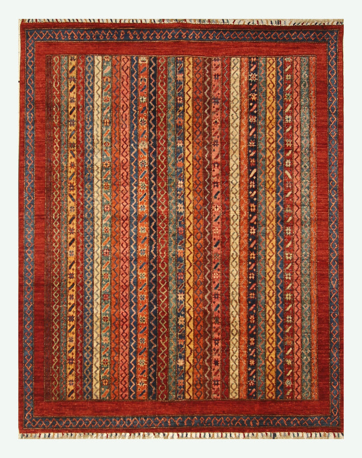 5x7 Red Turkish Shawl Hand knotted Rug