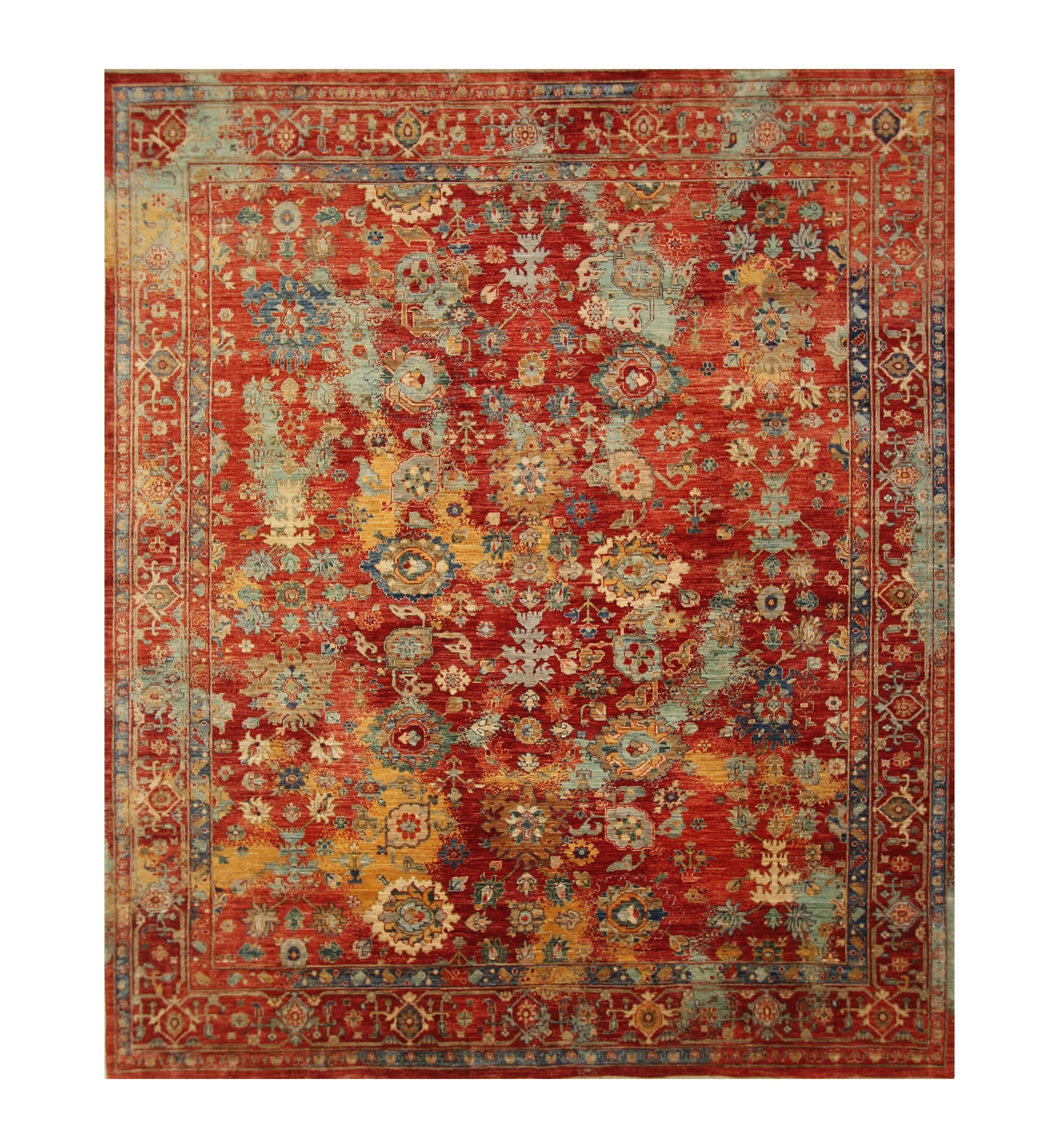 8x10 Red Modern Bidjar Oriental Afghan Hand knotted Rug - Yildiz Rugs