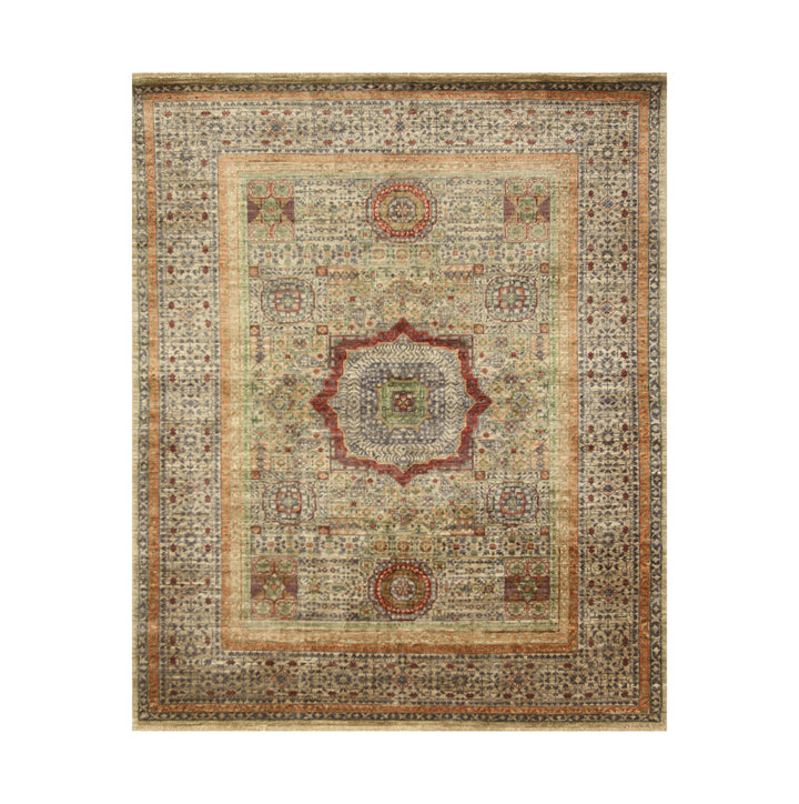 5x7 Taupe Beige Mamluk Turkish Hand knotted Geometric Medallion Rug - Yildiz Rugs