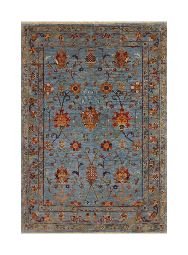 3x5 Soft Blue Waziri Afghan Hand knotted Oriental Rug