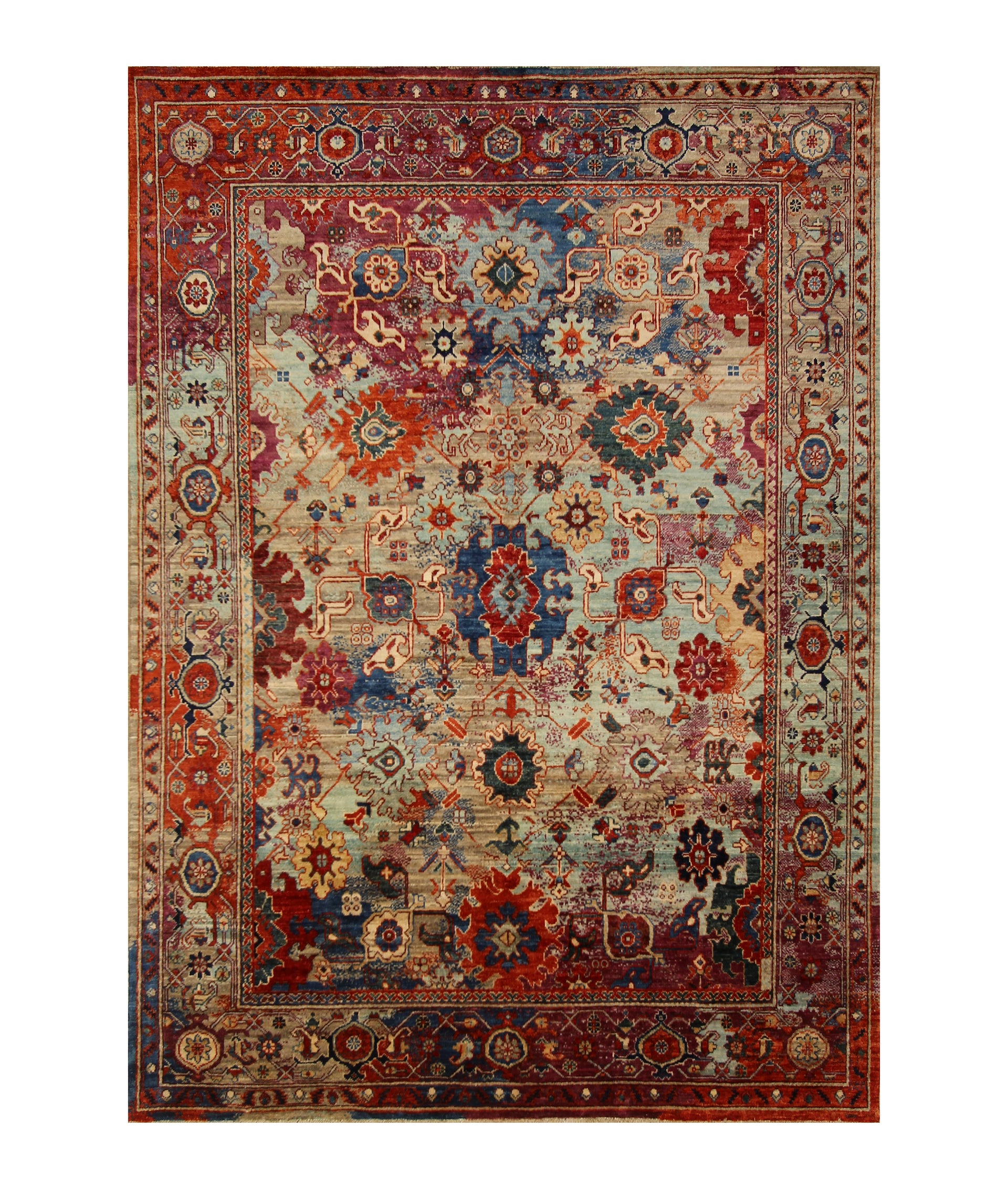 6x8 Modern Bidjar Gray Afghan Hand knotted Wool Oriental Rug - Yildiz Rugs