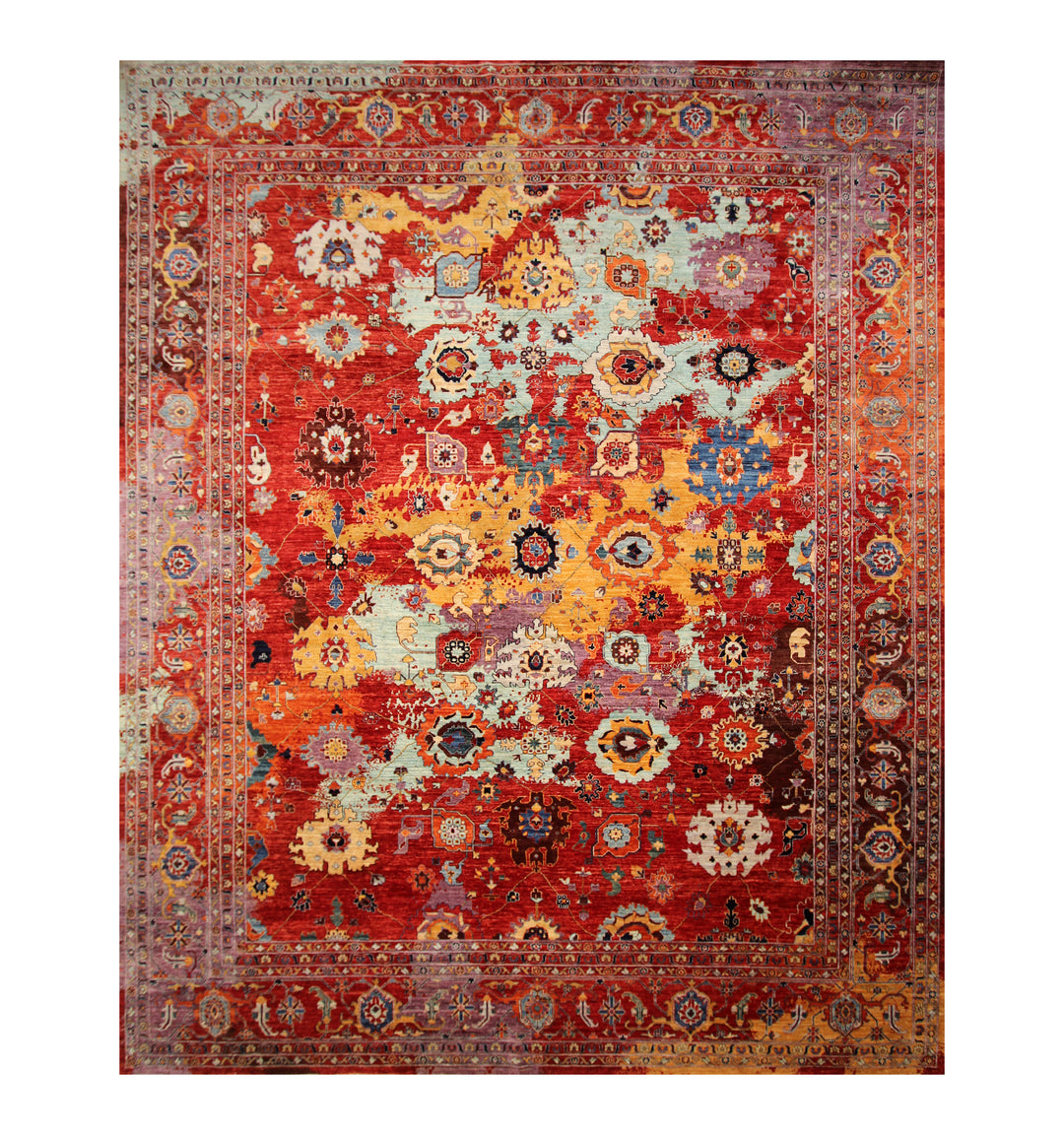 12x15 Red Modern Bidjar Afghan Hand knotted Oriental Rug - Yildiz Rugs