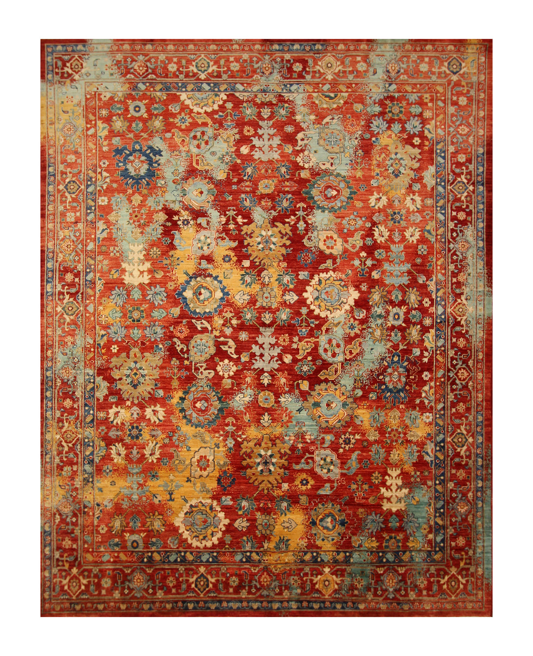 8x10 Red Modern Bidjar Oriental Afghan Hand knotted Rug - Yildiz Rugs