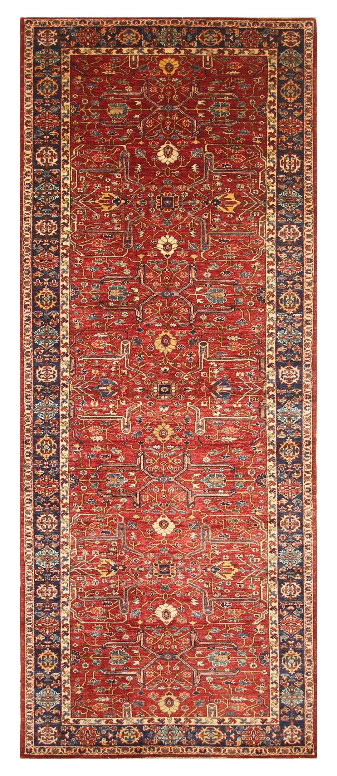 4x12 Red Bidjar Afghan Hand knotted Wool Traditional Runner Rug - Yildiz Rugs