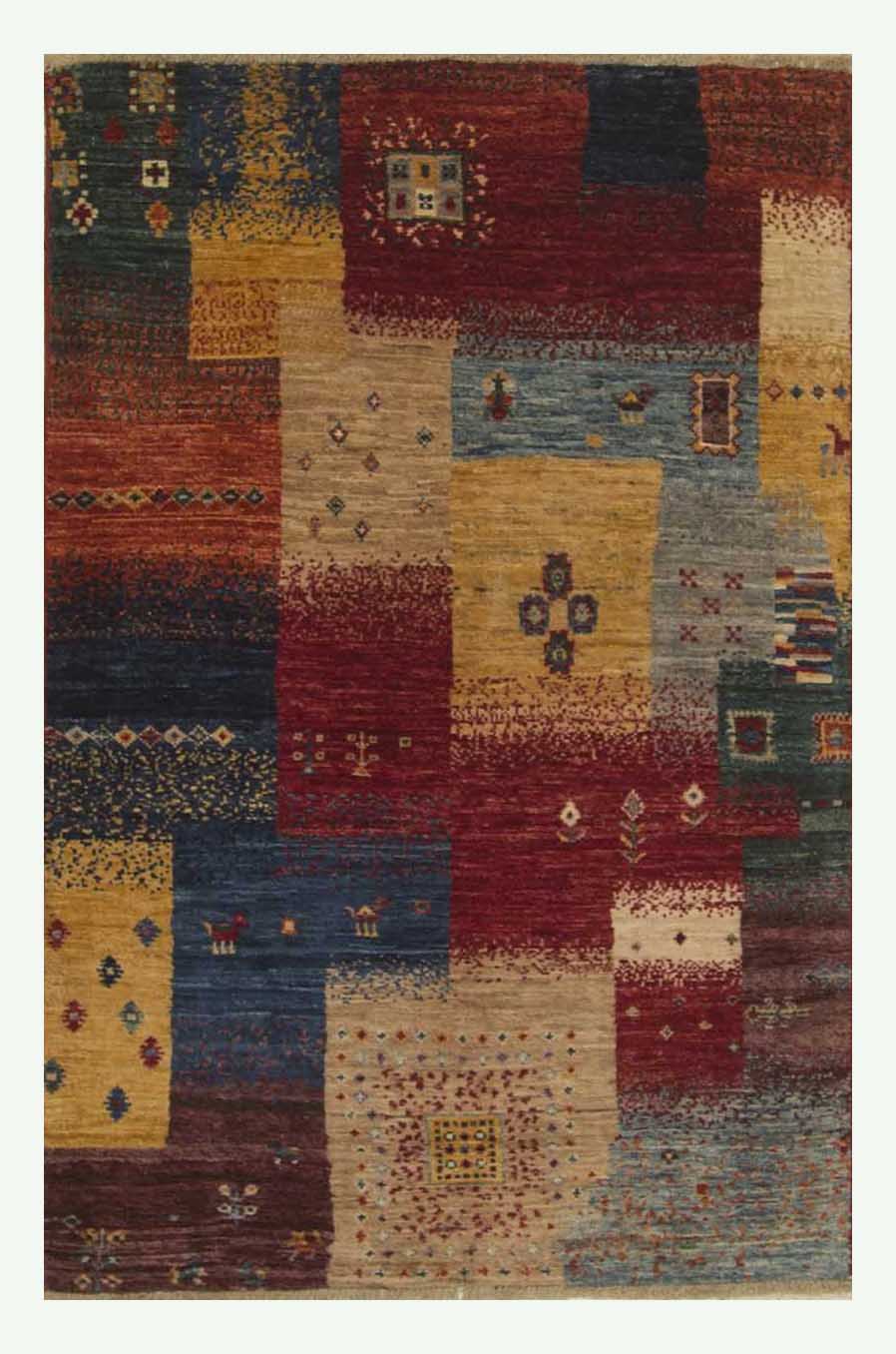 3x4 Gabbeh Afghan Hand Knotted Rug - Yildiz Rugs