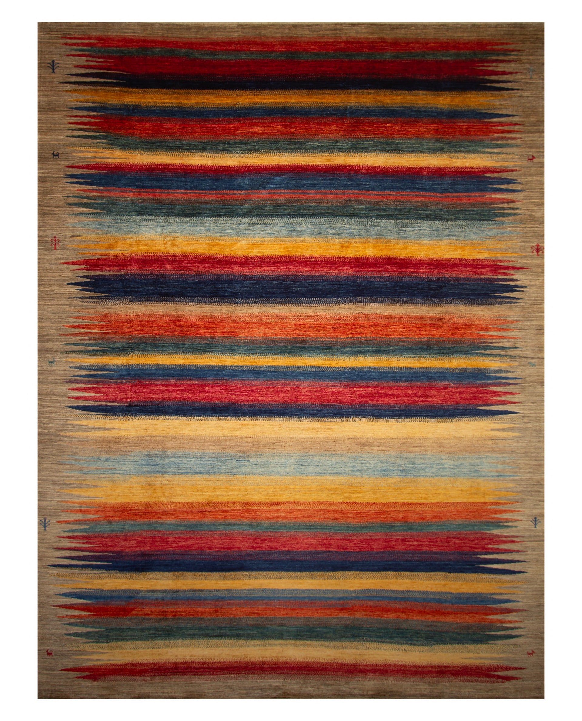 10x13 ft Gray Gabbeh Afghan Hand knotted Rug