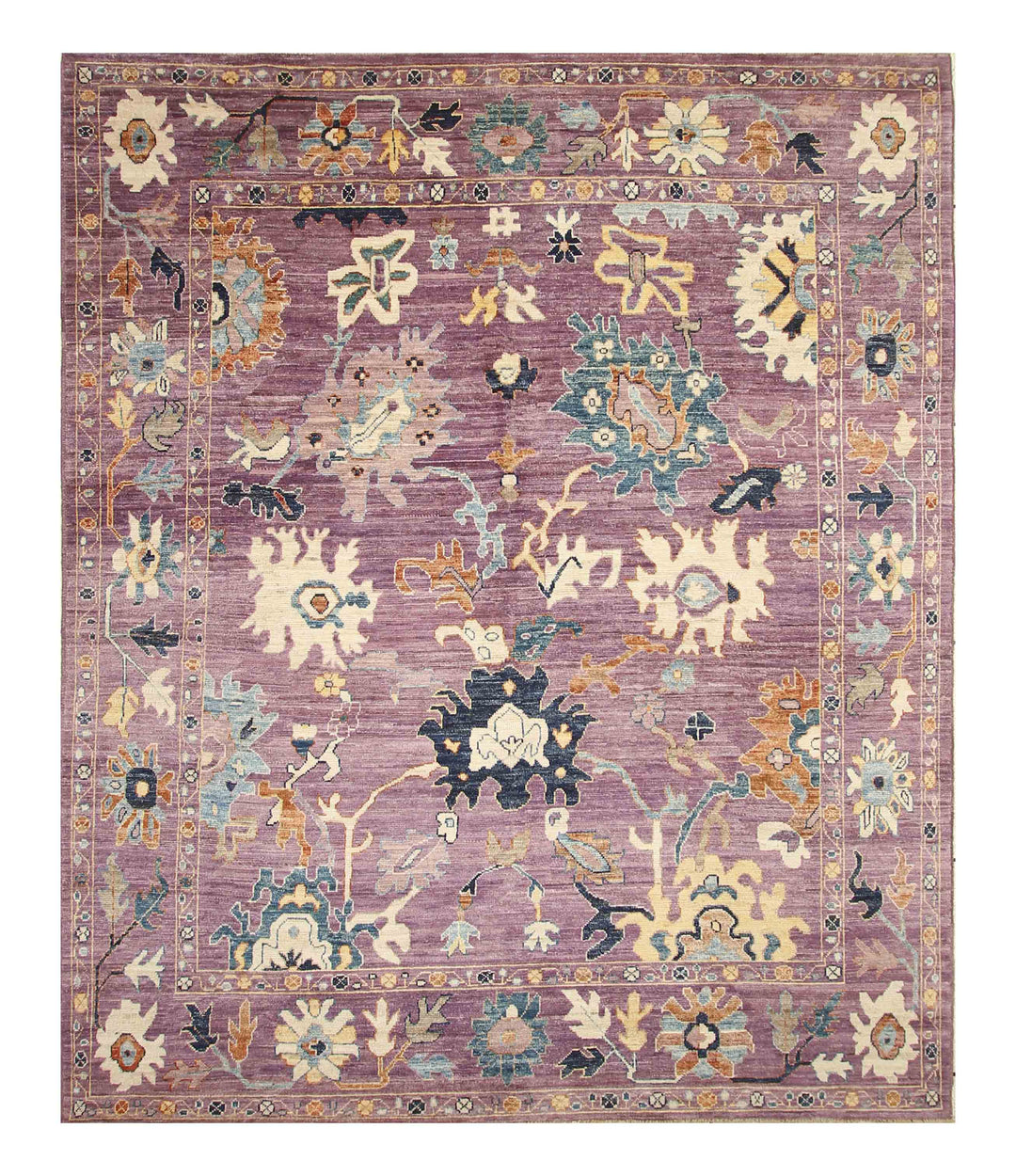 8x10 Mauve Purple Oushak Turkish Hand knotted Rug - Yildiz Rugs