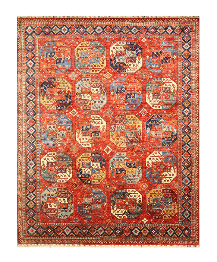 8x10 Red Ersari Afghan hand knotted Oriental Rug - Yildiz Rugs