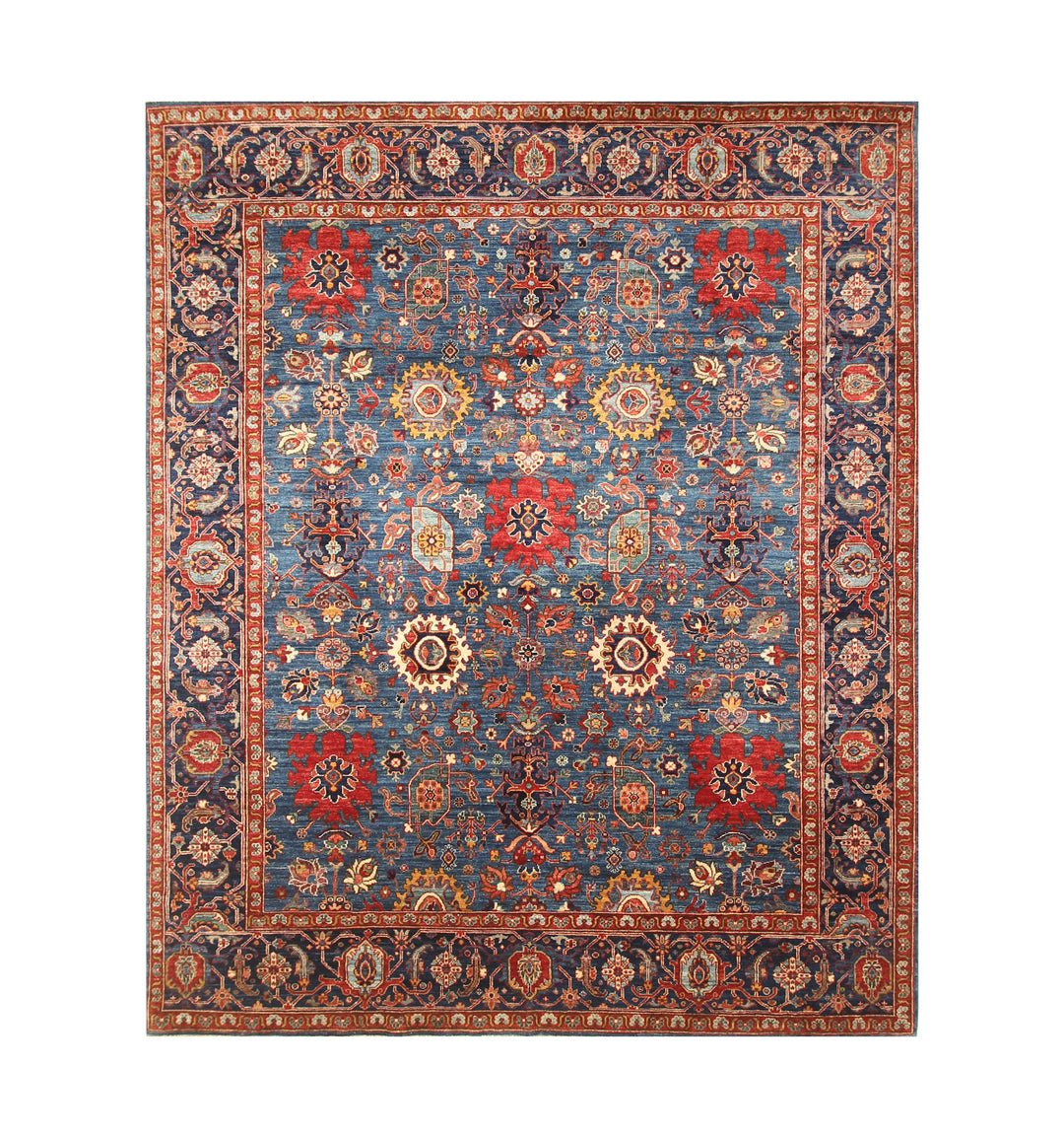 8x10 Dark Blue Bidjar Afghan Hand knotted Oriental Rug - Yildiz Rugs