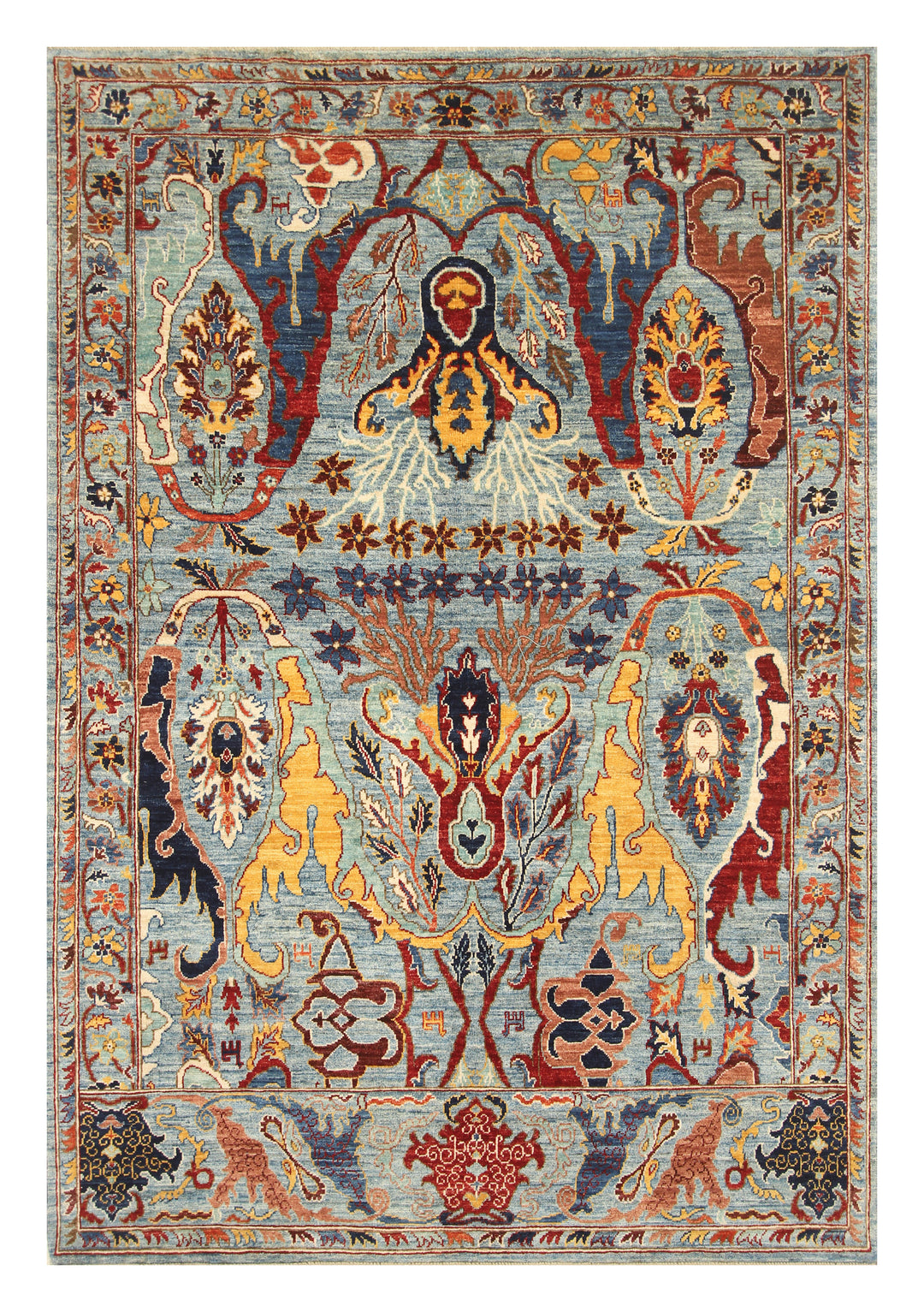 6x9 Blue Bidjar Afghan Hand knotted Oriental Rug - Yildiz Rugs