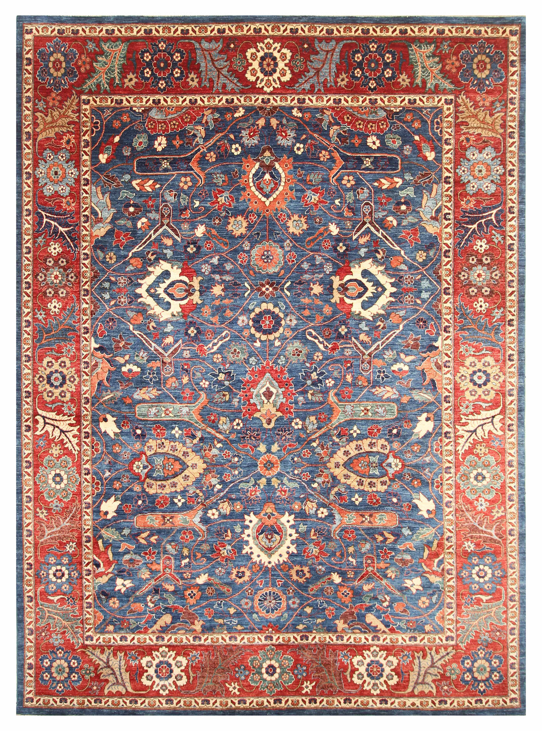 9x12 Blue Serapi Afghan Hand knotted Oriental Rug - Yildiz Rugs