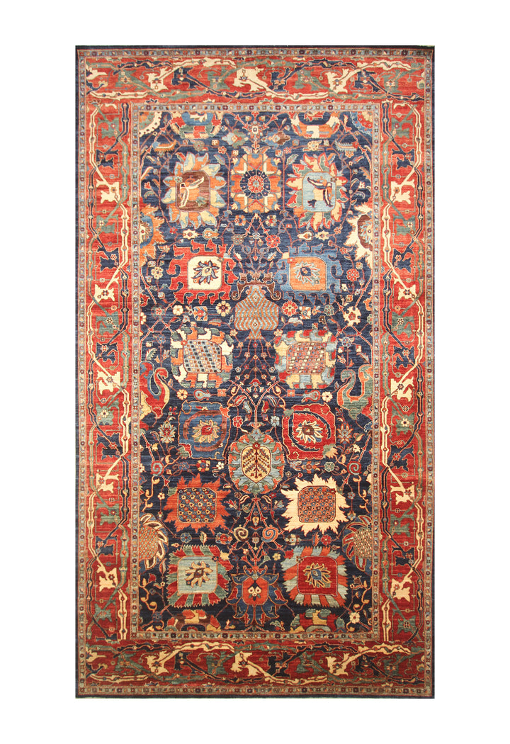 9x16 Rug 9x16 Navy Blue Bidjar Afghan Hand Knotted Gallery Size Oriental Rug