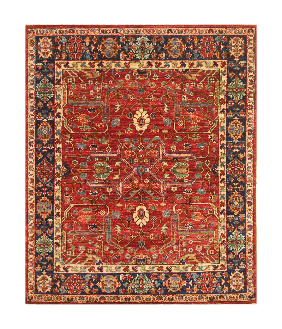 4x5 Red Bidjar Afghan Handmade Rug - Yildiz Rugs