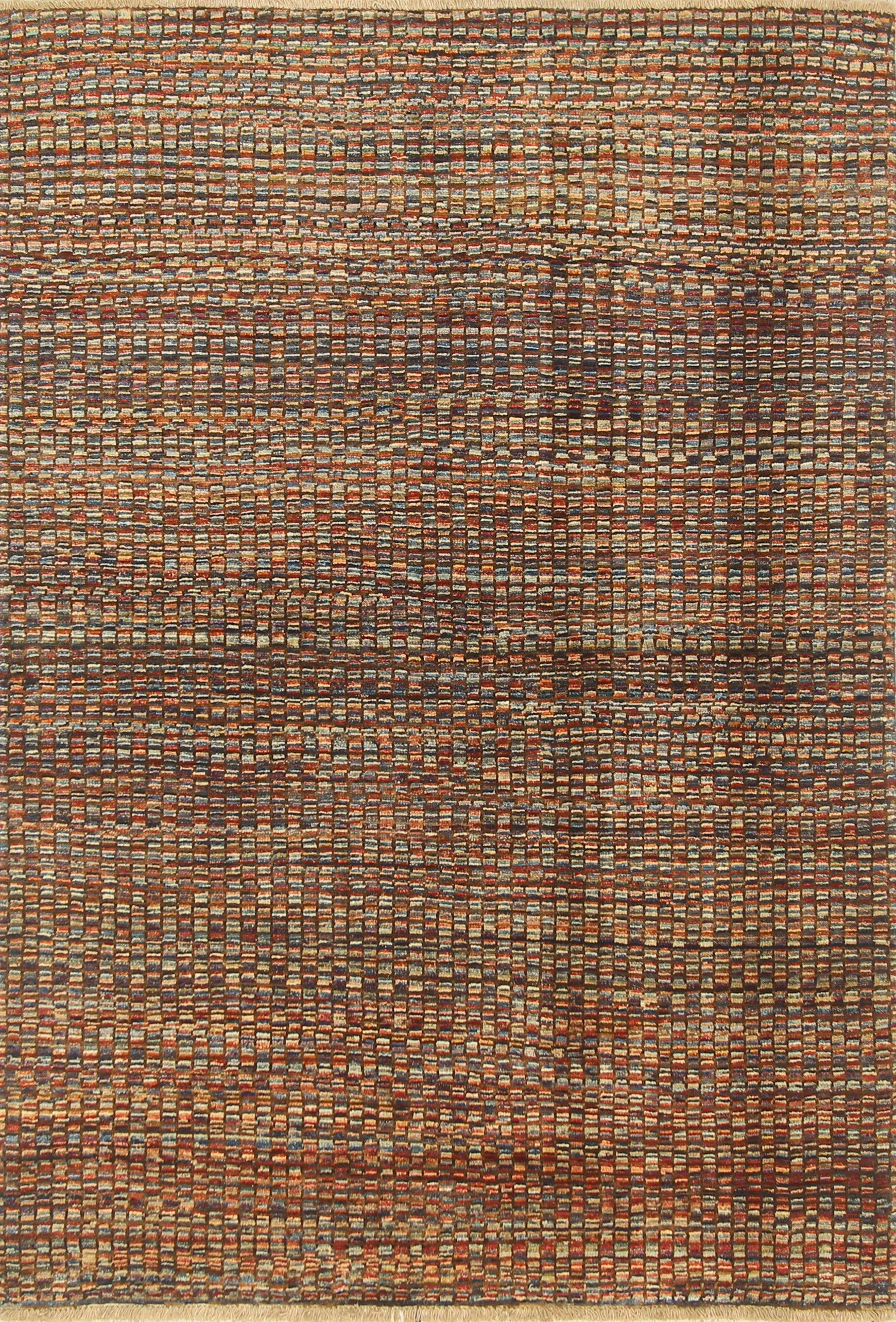 4x6 Gabbeh Multicolor Hand-Knotted Afghan Wool Rug