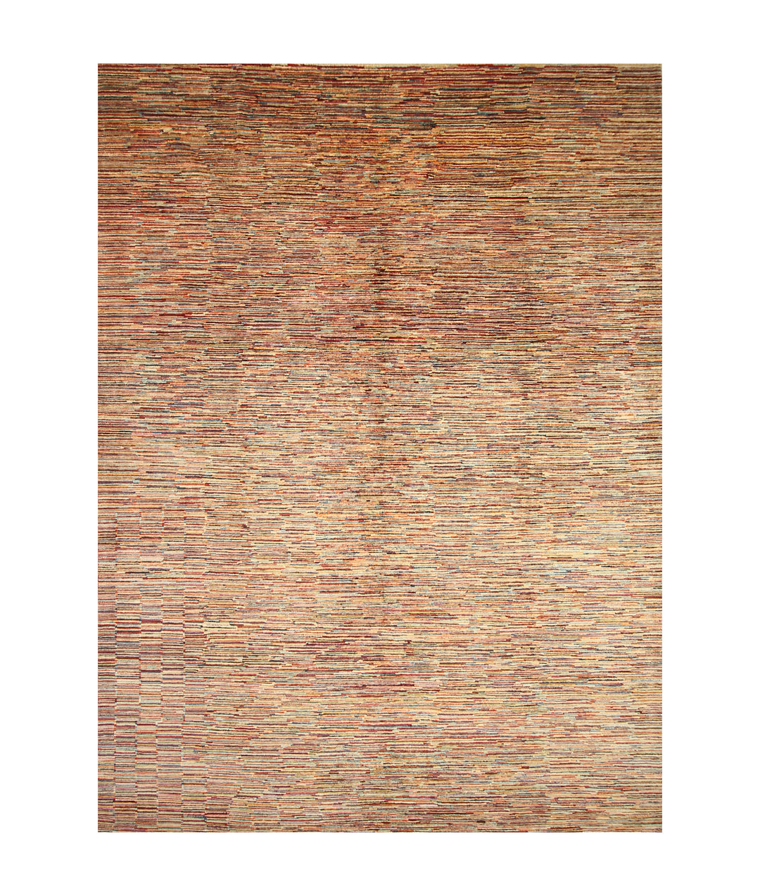 9x12 Multicolor Abstract Gabbeh Striped Afghan Hand knotted Modern Rug - Yildiz Rugs