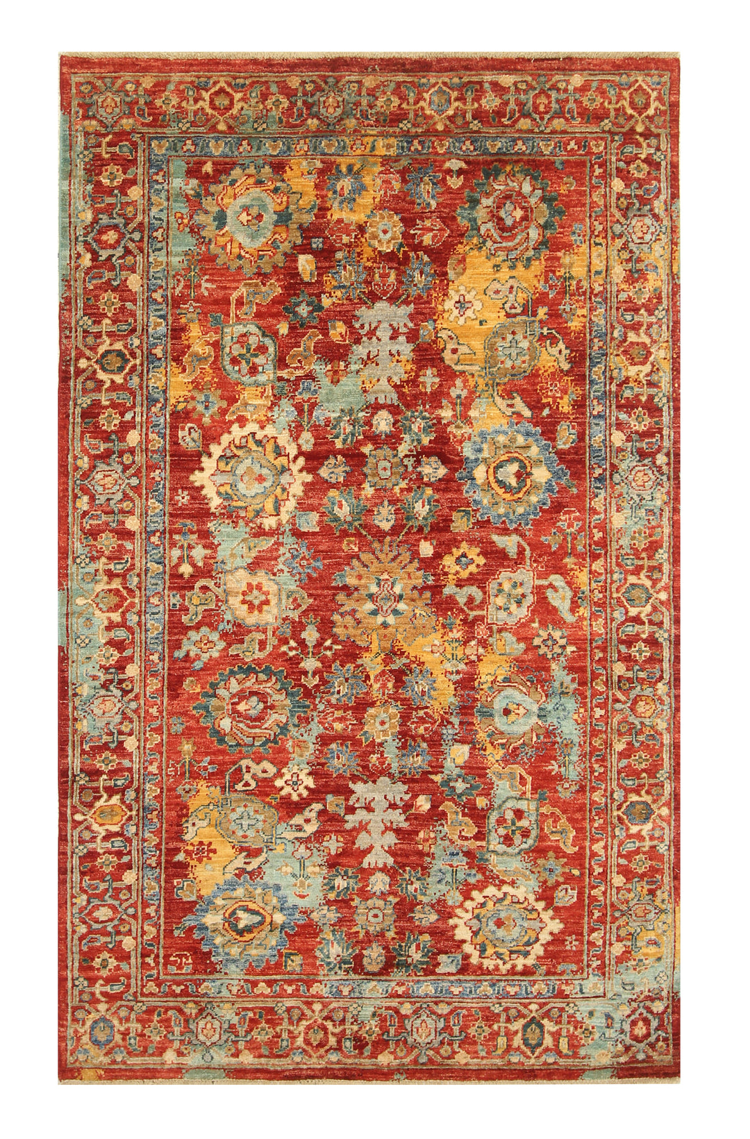 4x7 Red Modern Bidjar Hand knotted Wool Oriental Rug - Yildiz Rugs