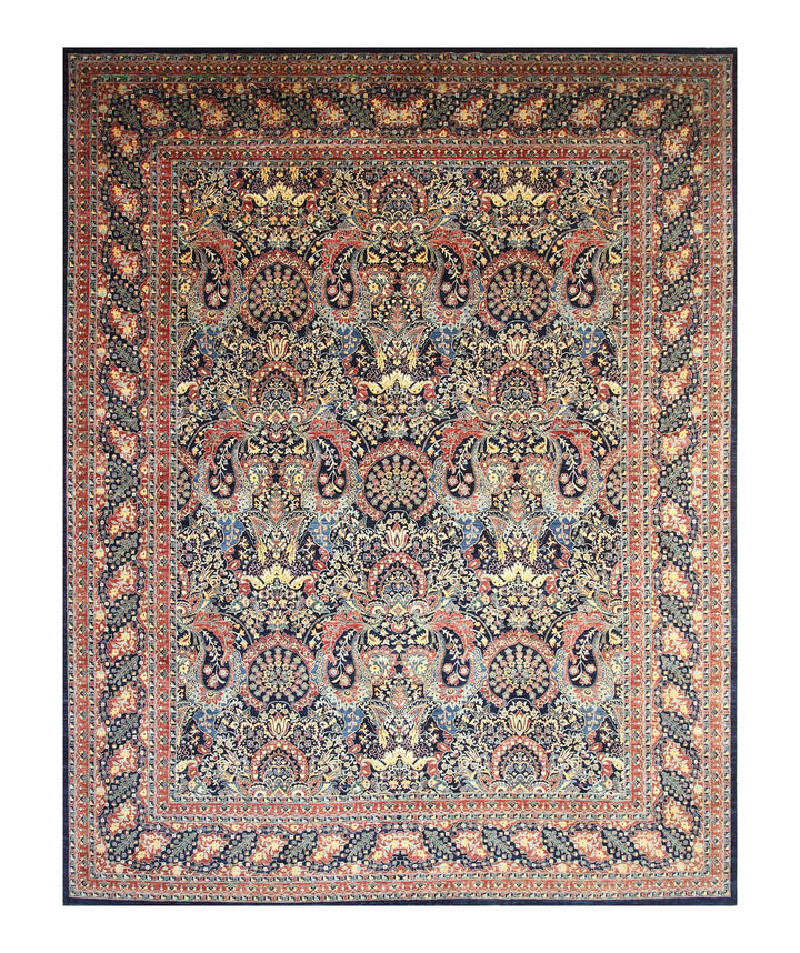 12x15 Navy Blue Turkish Hereke Hand knotted Oriental Rug - Yildiz Rugs