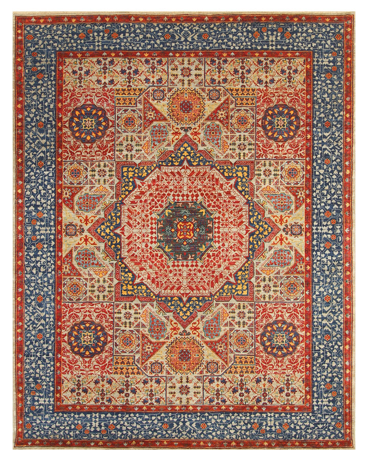 5x7 Gray Mamluk Turkish Hand knotted Medallion Rug