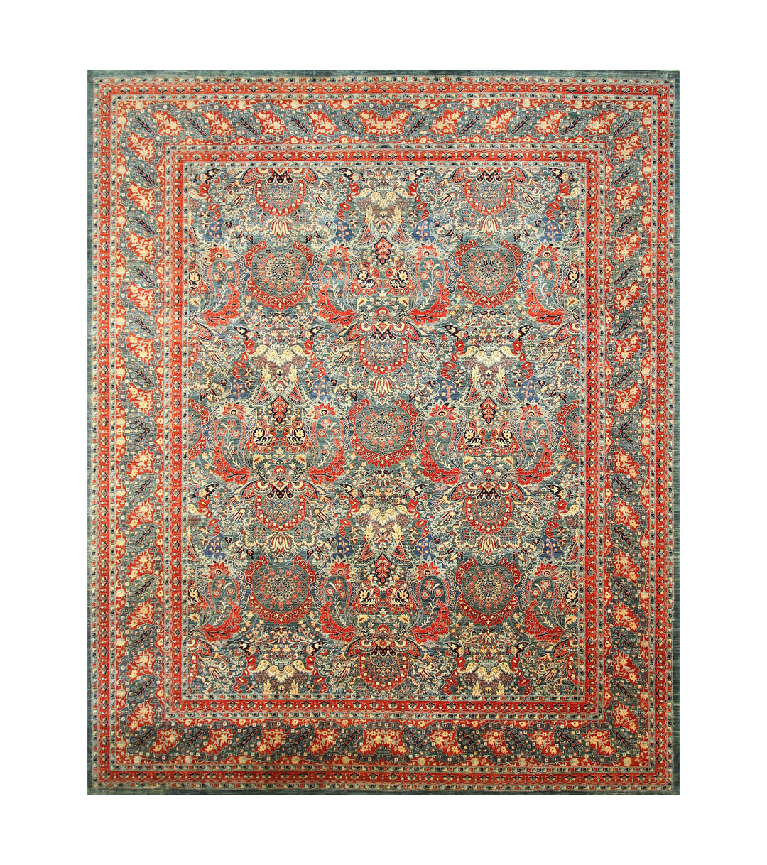 12x14 Green Turkish Hereke Hand knotted Oriental Rug - Yildiz Rugs