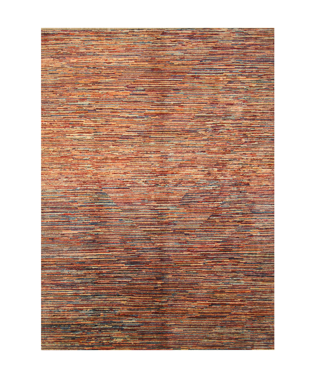 6x8 Multicolor Abstract Gabbeh Striped Afghan Hand knotted Modern Rug - Yildiz Rugs