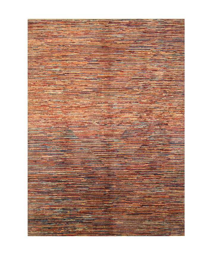 6x8 Multicolor Abstract Gabbeh Striped Afghan Hand knotted Modern Rug - Yildiz Rugs