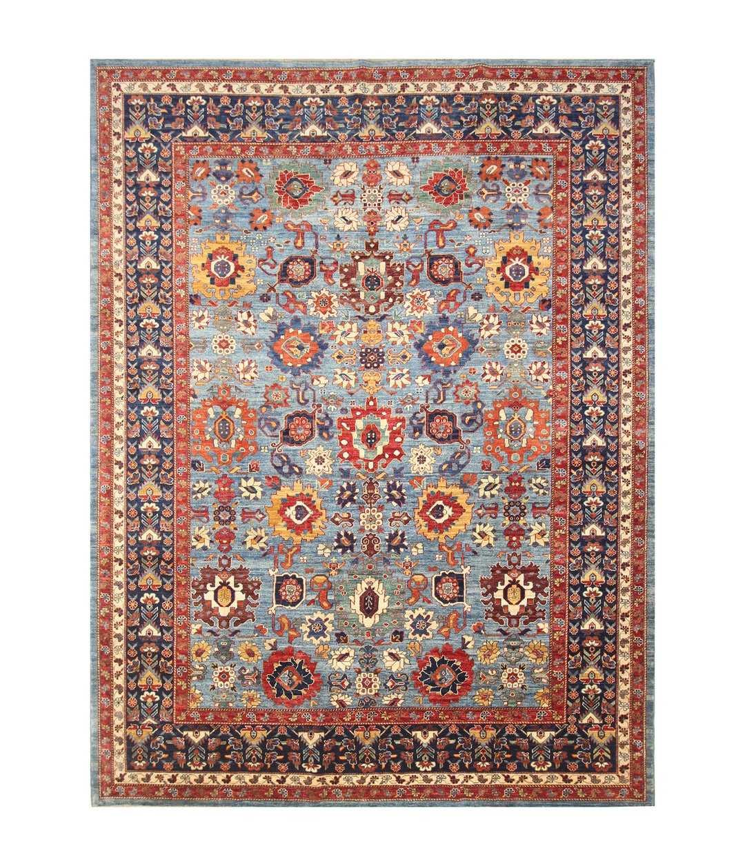 9x12 Blue Bidjar Afghan Hand knotted Wool Oriental Rug - Yildiz Rugs