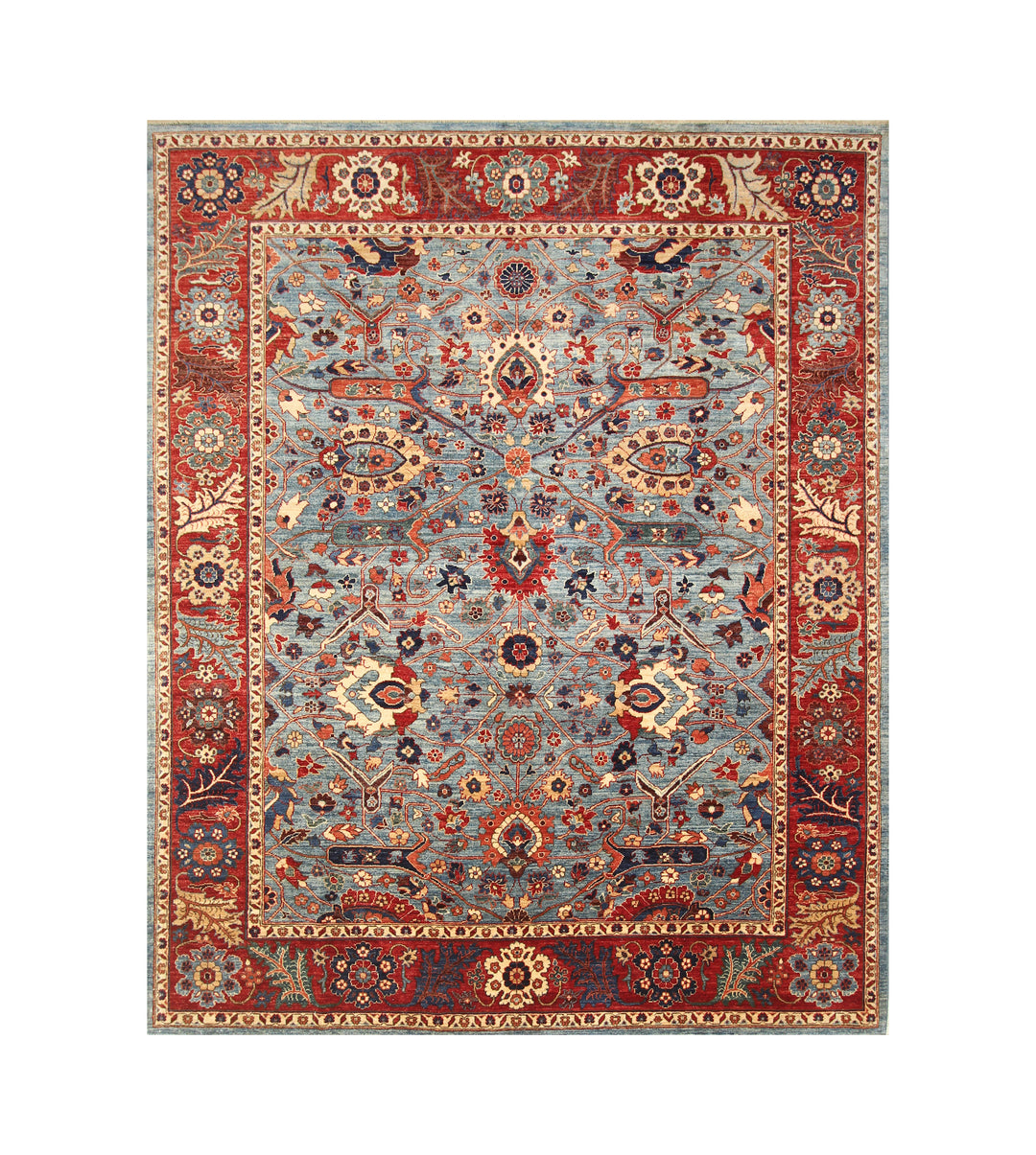 8x10 Blue Serapi Afghan Hand knotted Oriental Rug - Yildiz Rugs