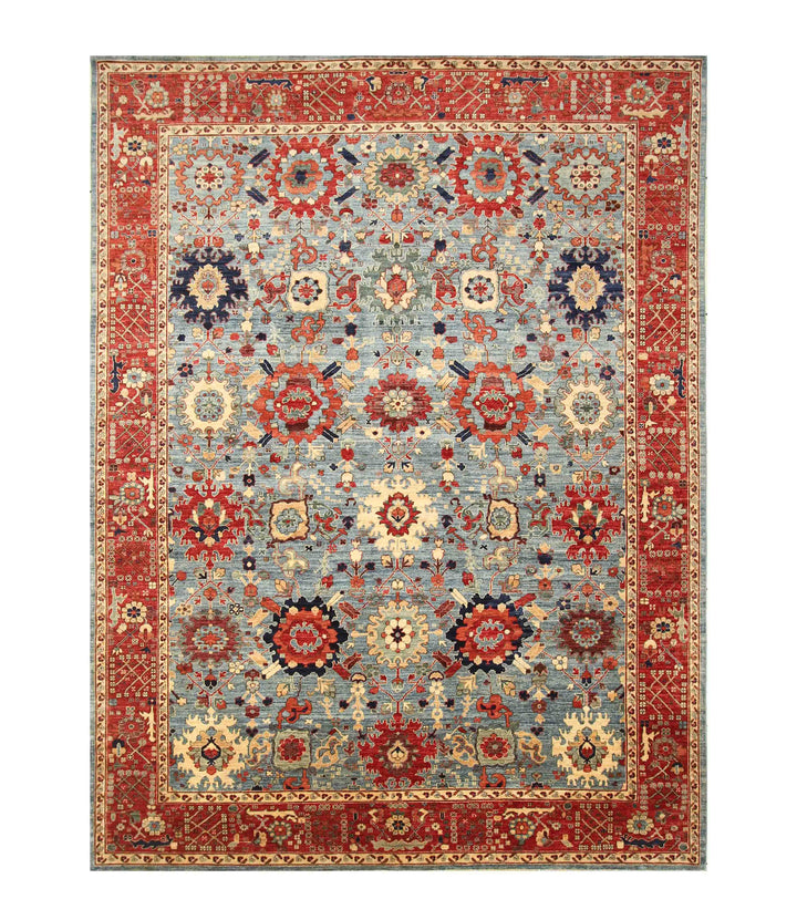 9x12 Blue Sultanabad Afghan Hand knotted Oriental Rug