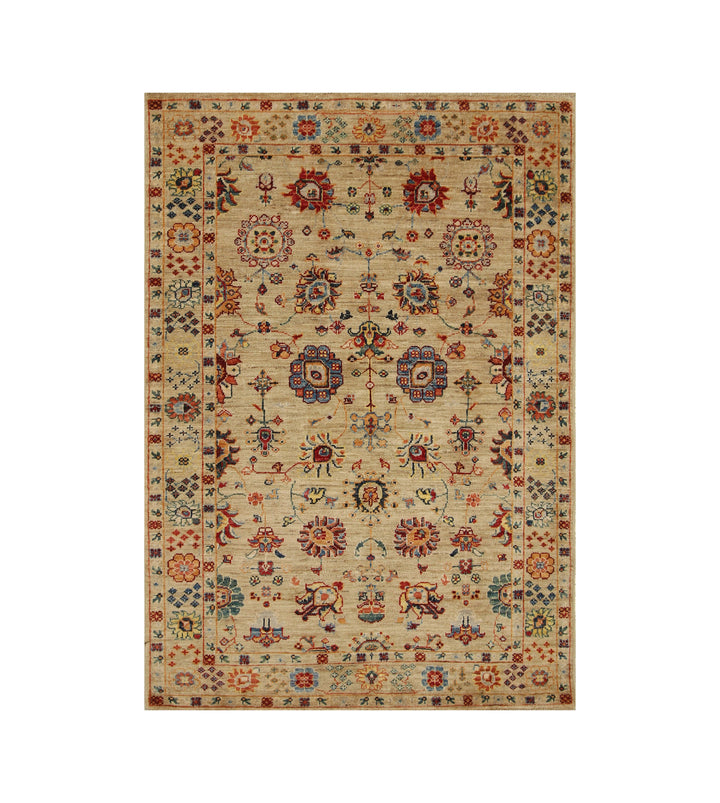 3x5 Beige Waziri Afghan Hand knotted Oriental Rug