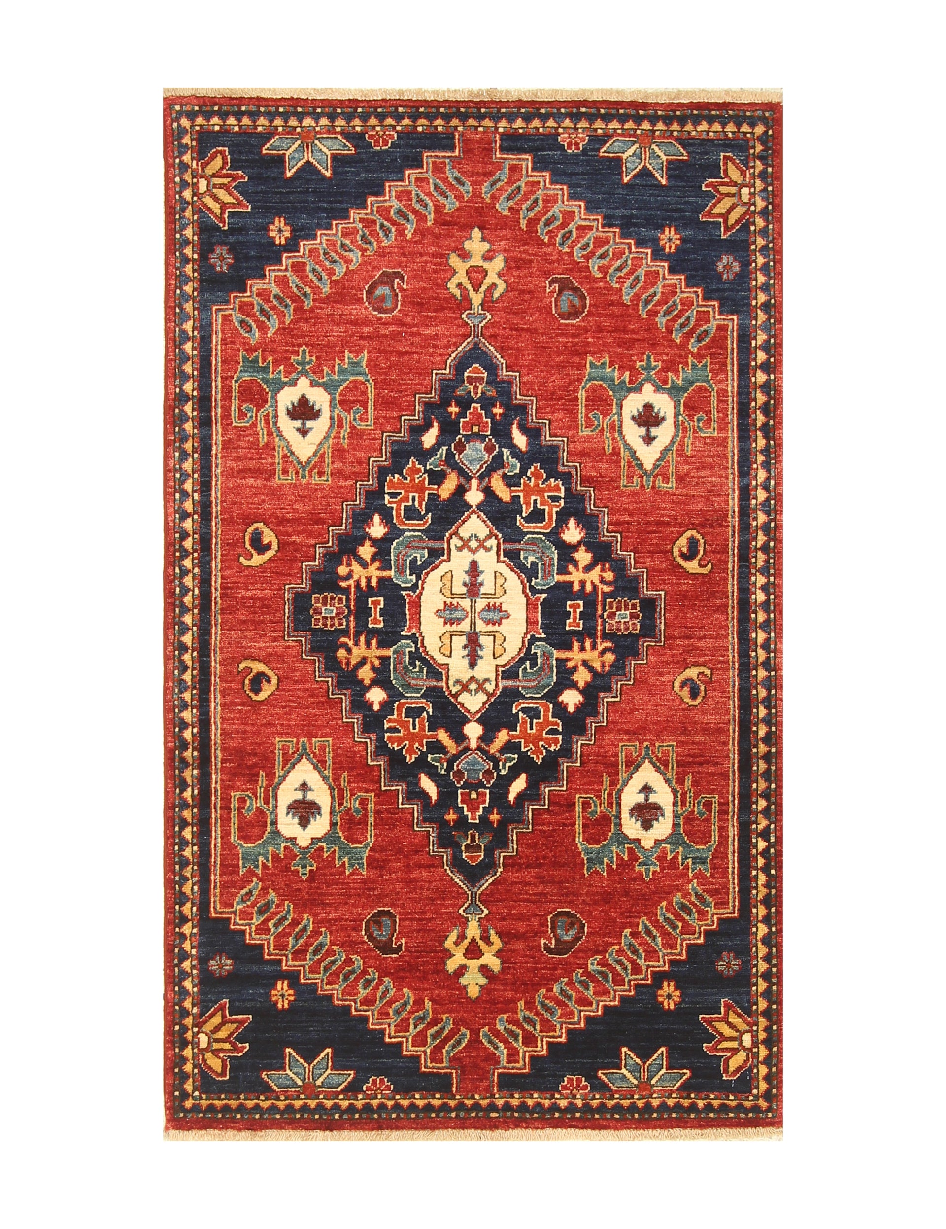 3x5 Red Serapi Afghan Hand knotted Rug - Yildiz Rugs