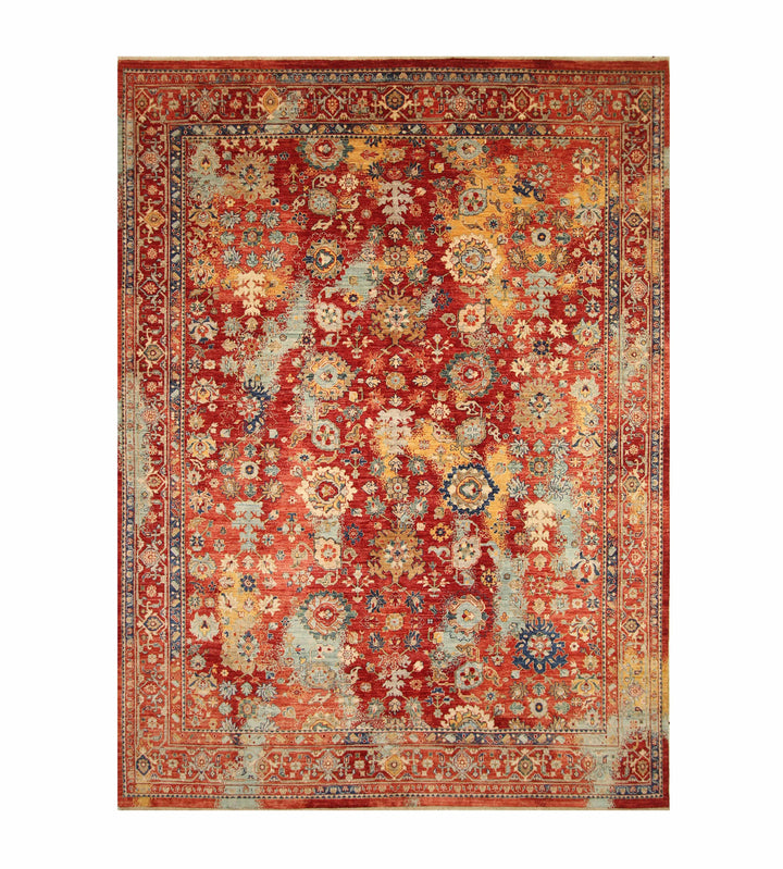 9x12 Red Modern Bidjar Afghan Hand knotted Oriental Rug