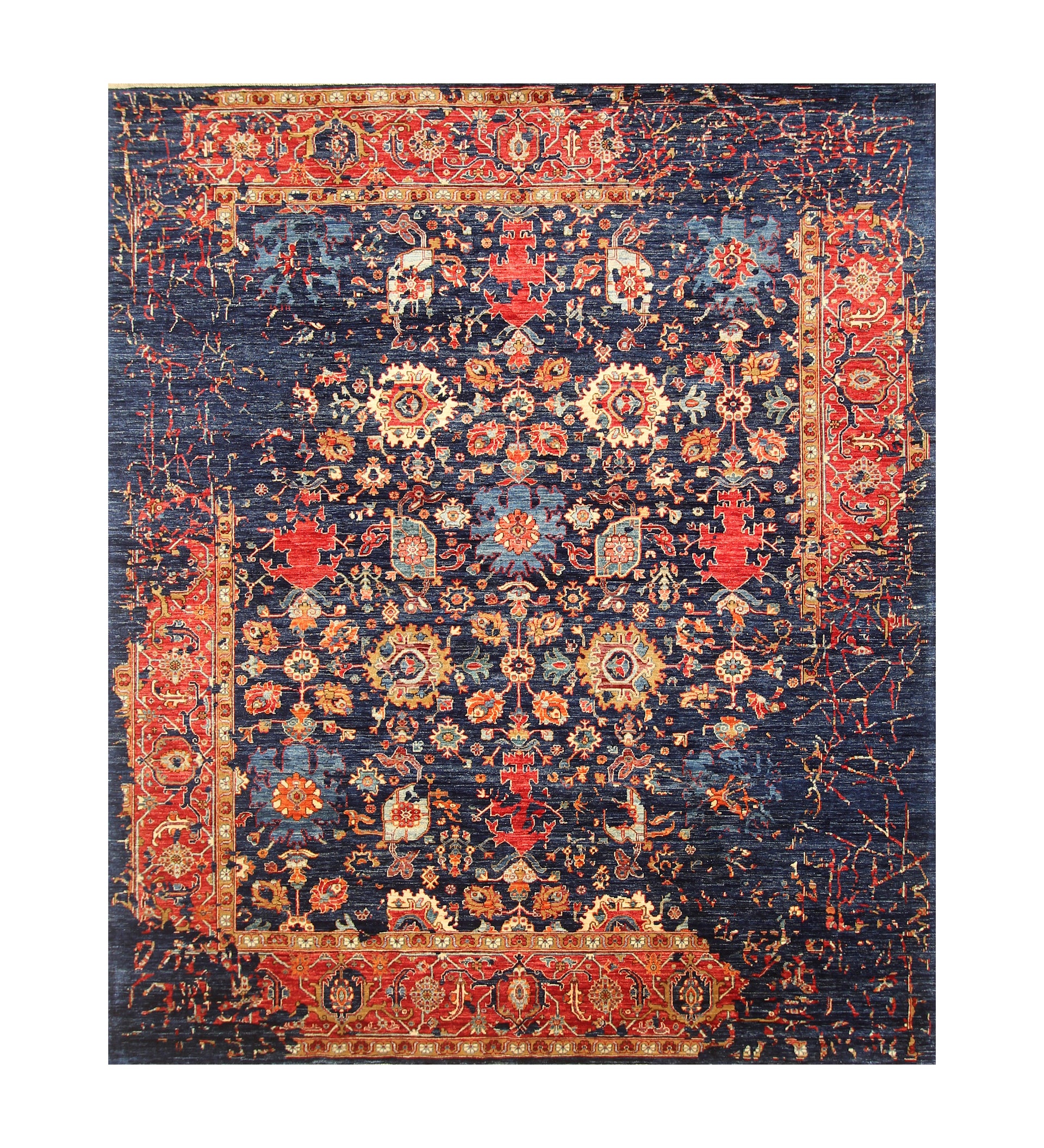 8x10 Navy Blue Modern Bidjar Afghan Hand knotted Oriental Rug - Yildiz Rugs