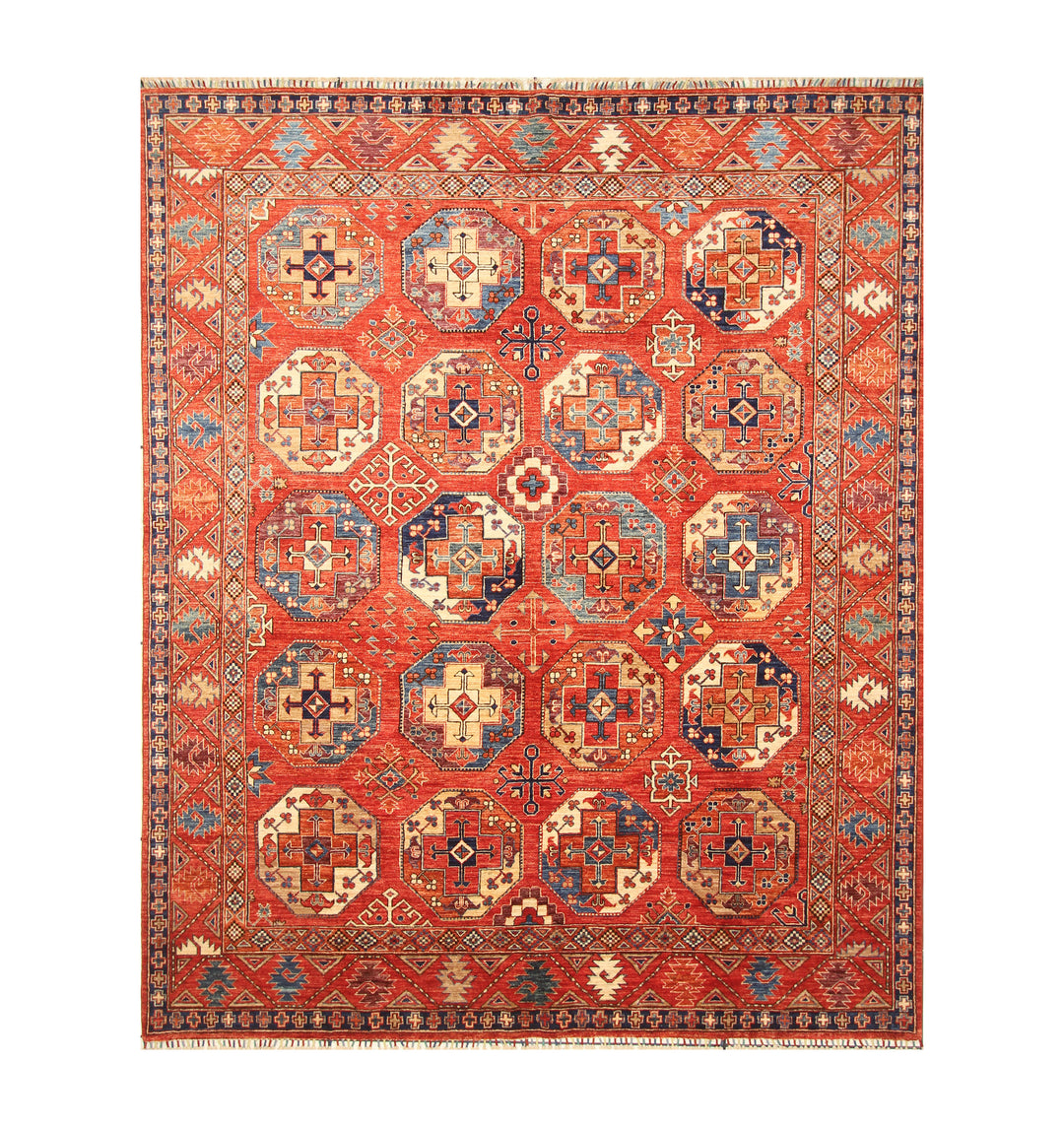 8x10 Red Ersari Oriental Afghan Hand knotted Rug - Yildiz Rugs