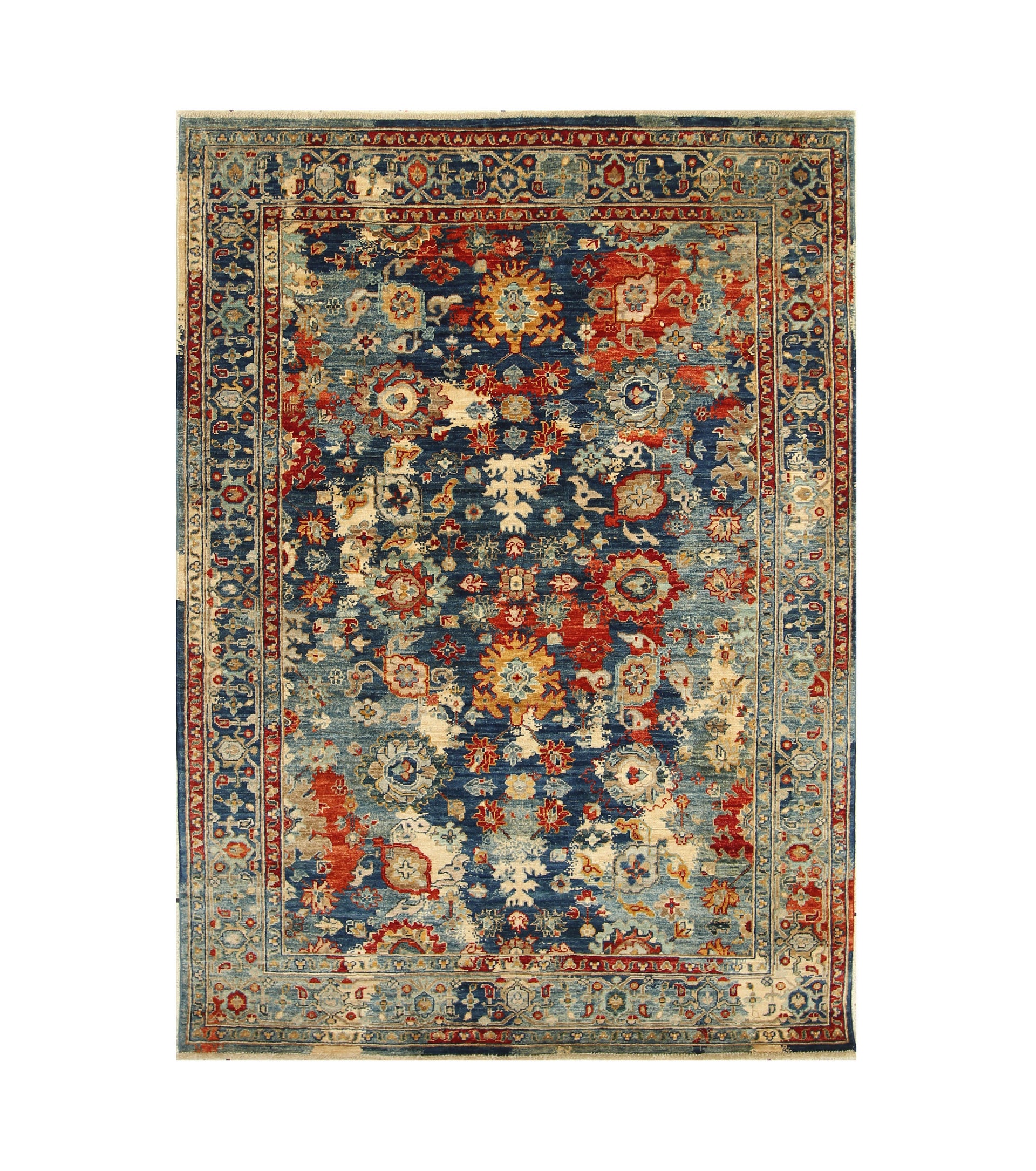 5x7 Navy Blue Modern Bidjar Afghan Hand knotted Oriental Rug