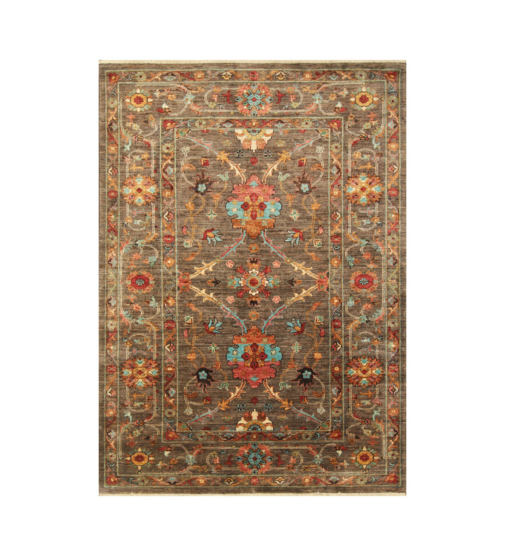 4x6 Gray Waziri Afghan Hand knotted Oriental Rug