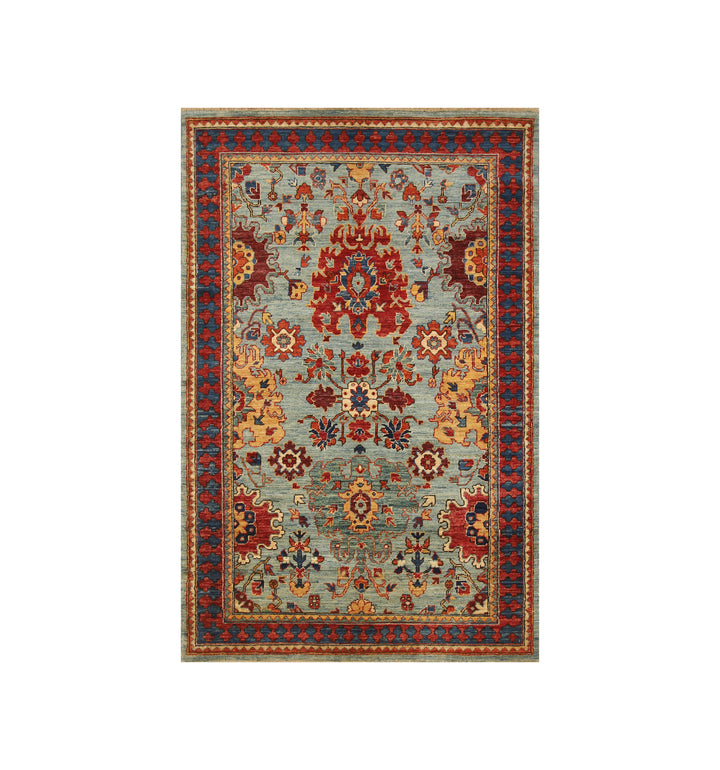 4x6 Blue Bidjar Afghan hand knotted Oriental Rug