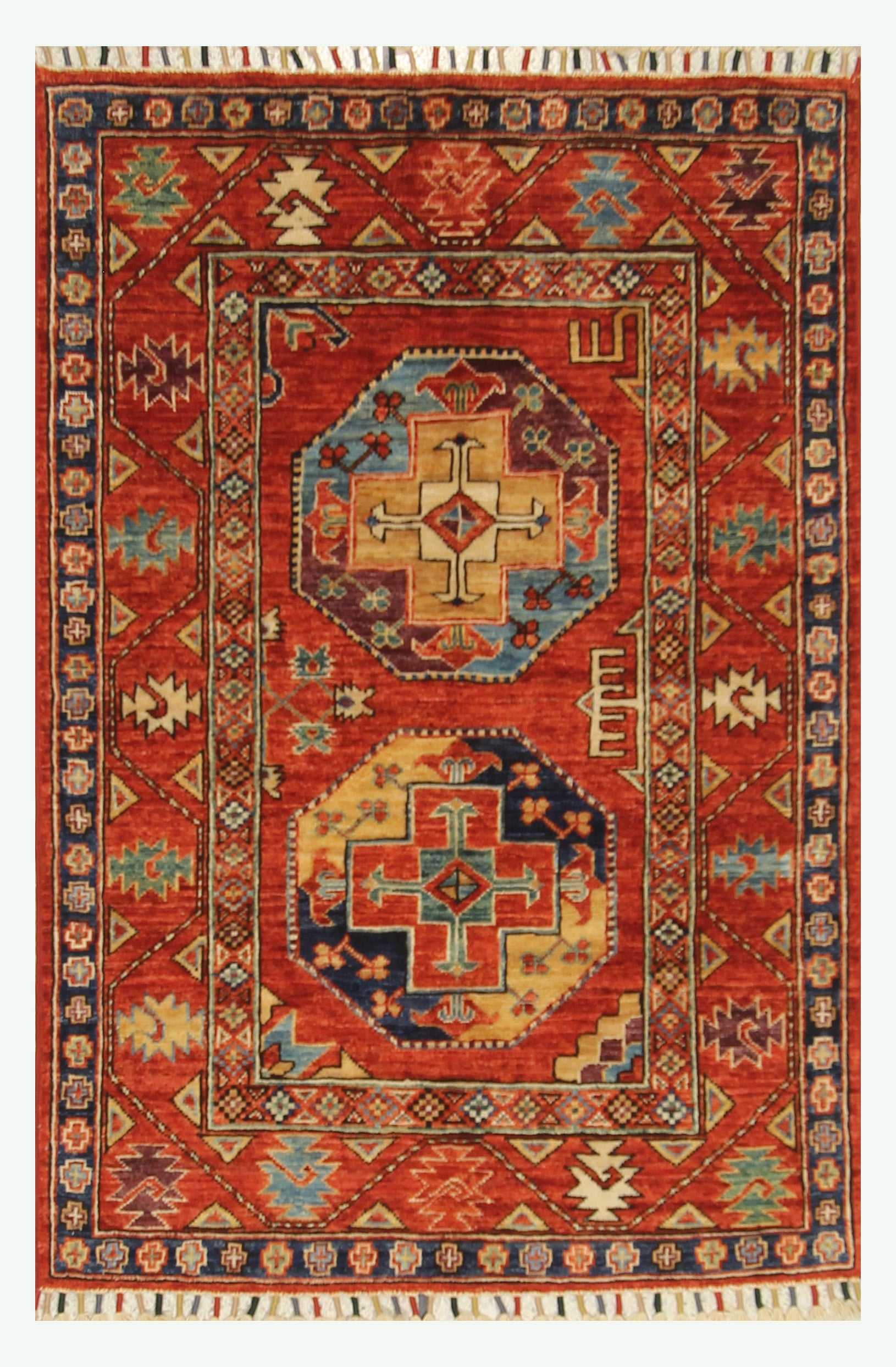 3x4 Red Ersari Hand Knotted Afghan Wool Oriental Rug - Yildiz Rugs