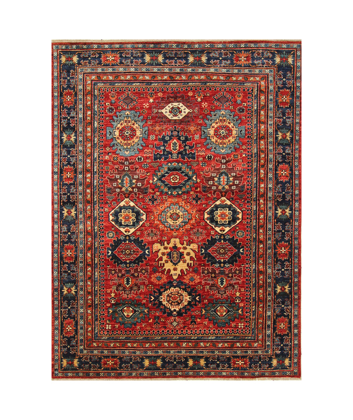 6x8 Red Tribal Baluch Afghan Hand Knotted Rug