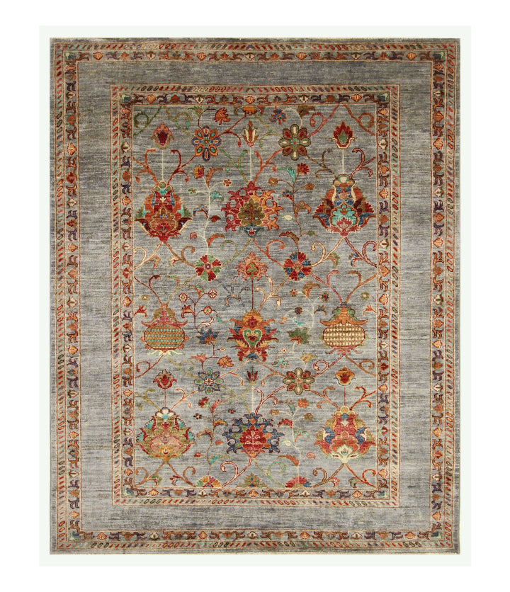 5x7 Blueish Gray Waziri Afghan Hand Knotted Oriental Rug