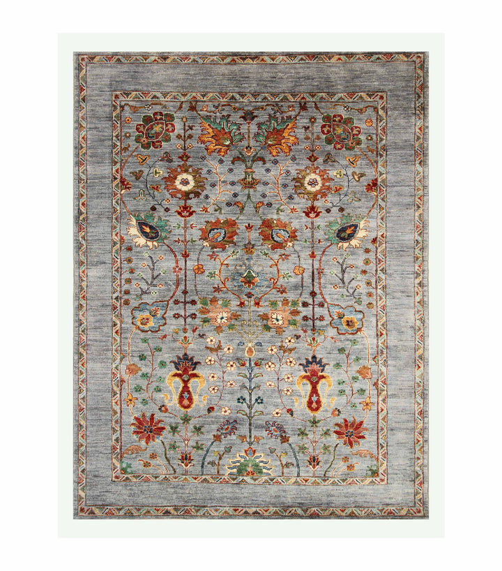 SOLD 5x7 Blueish Gray Waziri Afghan Hand Knotted Oriental Rug