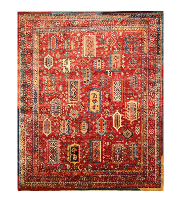 8x10 Red Baluch Afghan Samarkand Rug