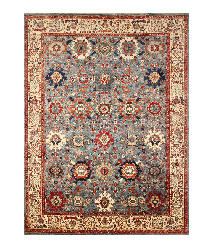 9x12 Blue Bidjar Harshang Afghan Hand knotted Oriental Rug