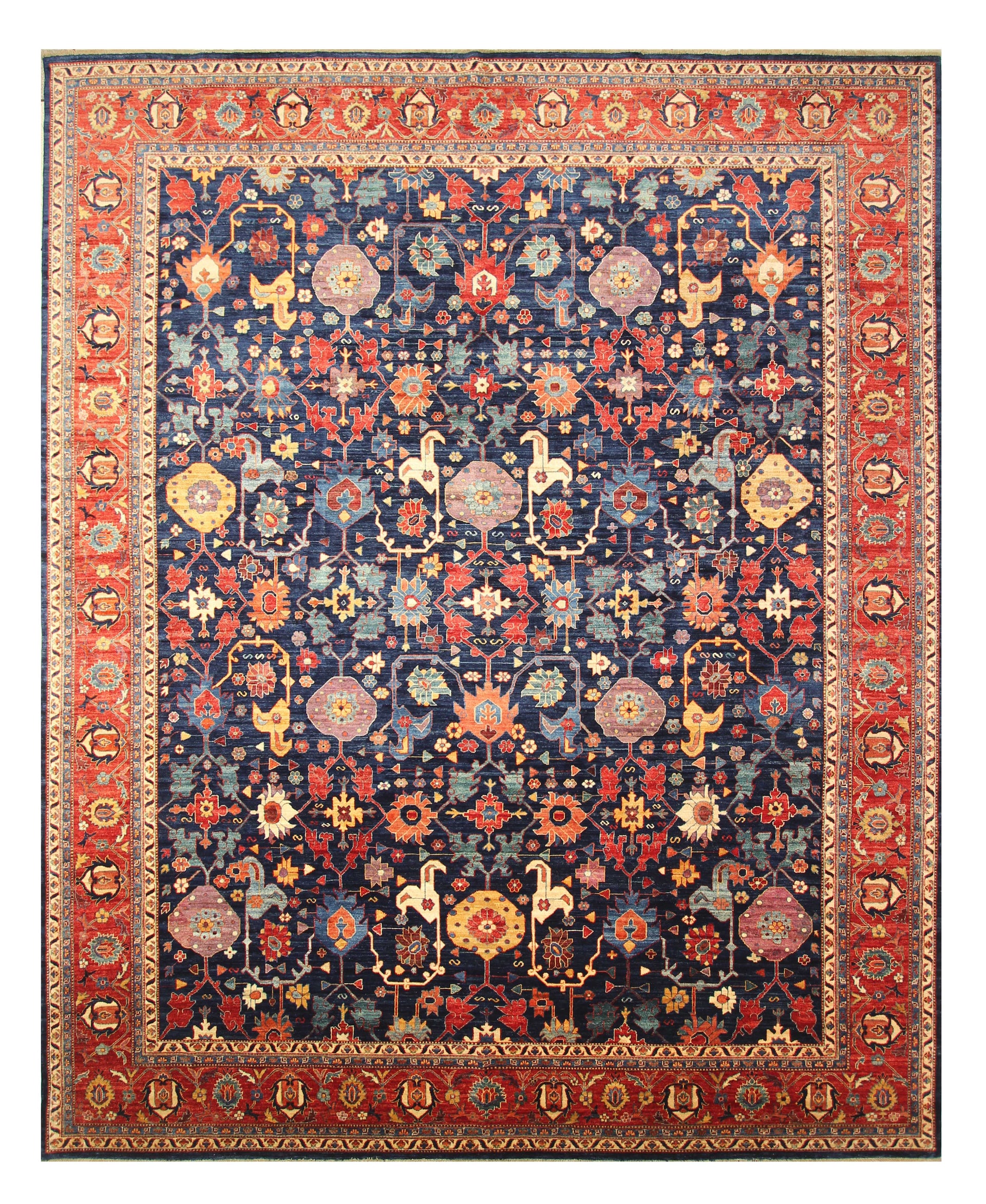 12x15 Navy Blue Bidjar Afghan Hand knotted Rug