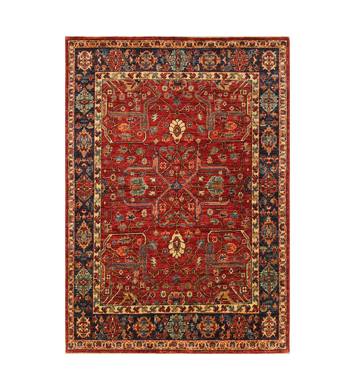 4x6 Red Bidjar Afghan hand knotted Oriental Rug