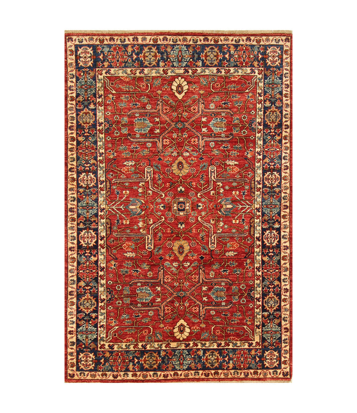 4x6 Red Bidjar Afghan hand knotted Oriental Rug