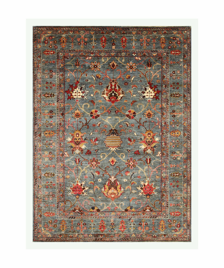 5x7 Blue Waziri Afghan Hand Knotted Oriental Rug